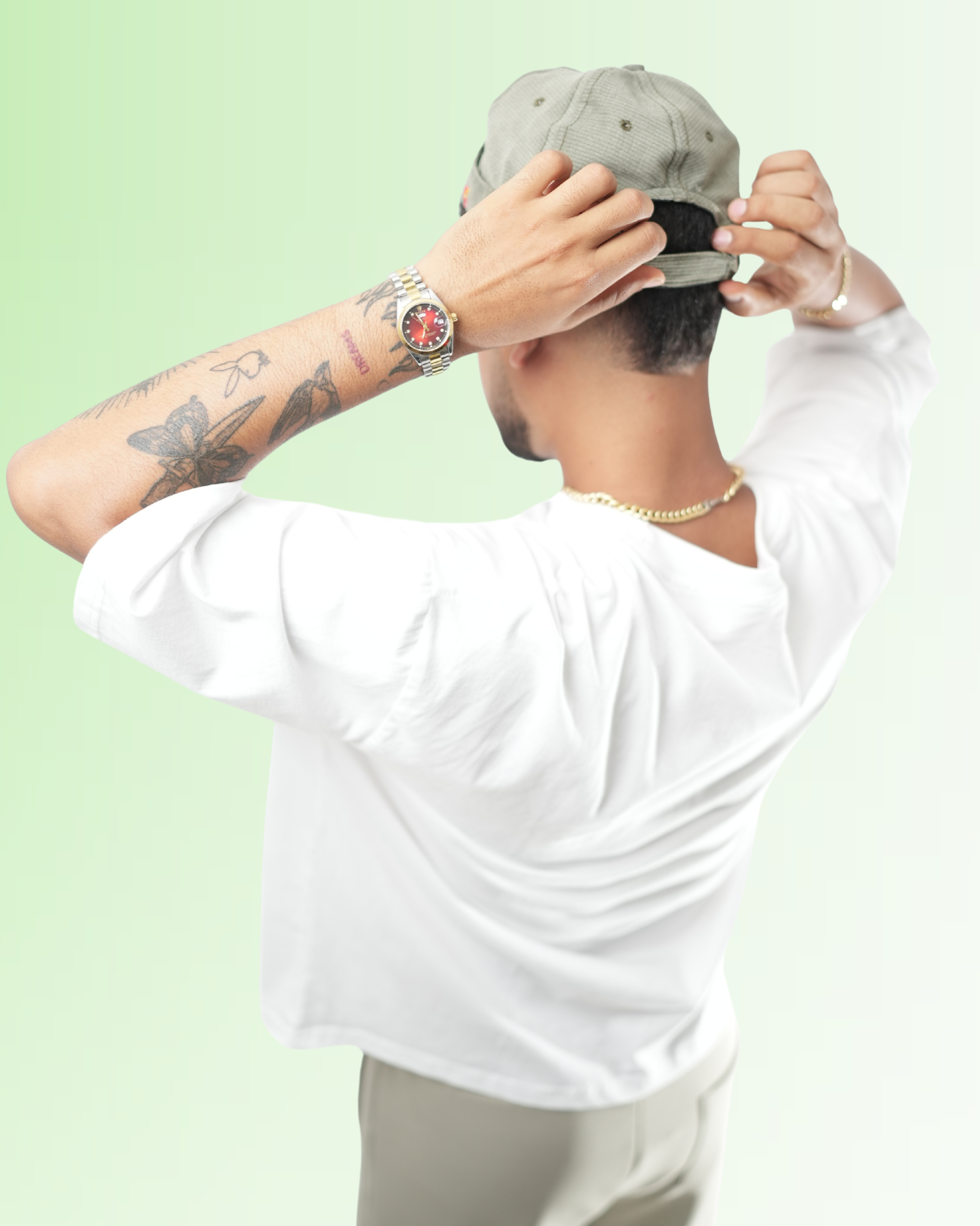 Men’s Oversized White T-Shirt & Beige Shorts Set