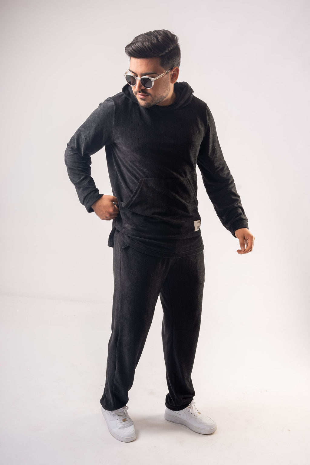 Black Velvet Set – Hoodie + Pants