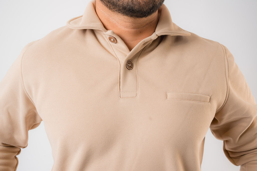 Men’s Beige Polo Sweatshirt