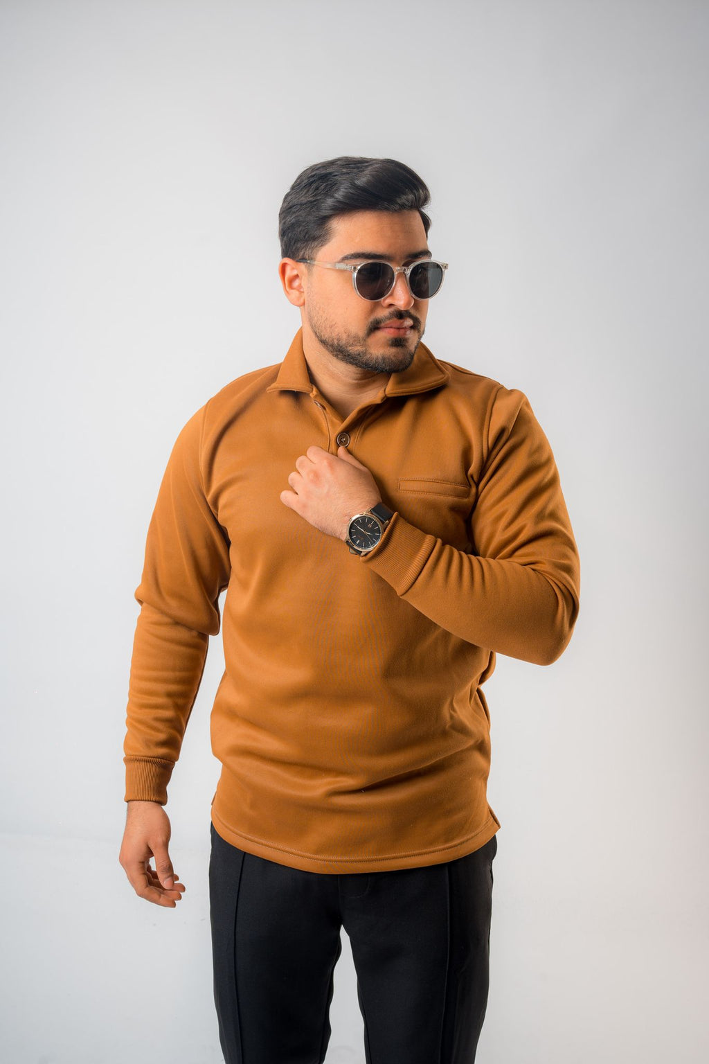 Men’s Brown Polo Sweatshirt