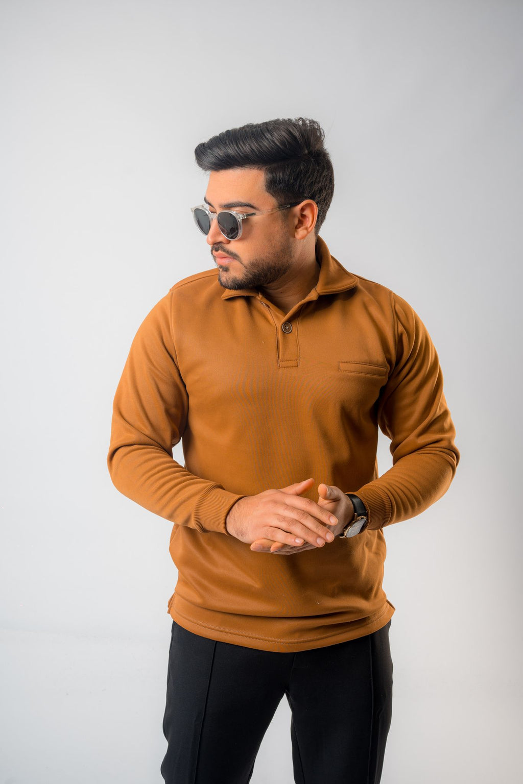 Men’s Brown Polo Sweatshirt