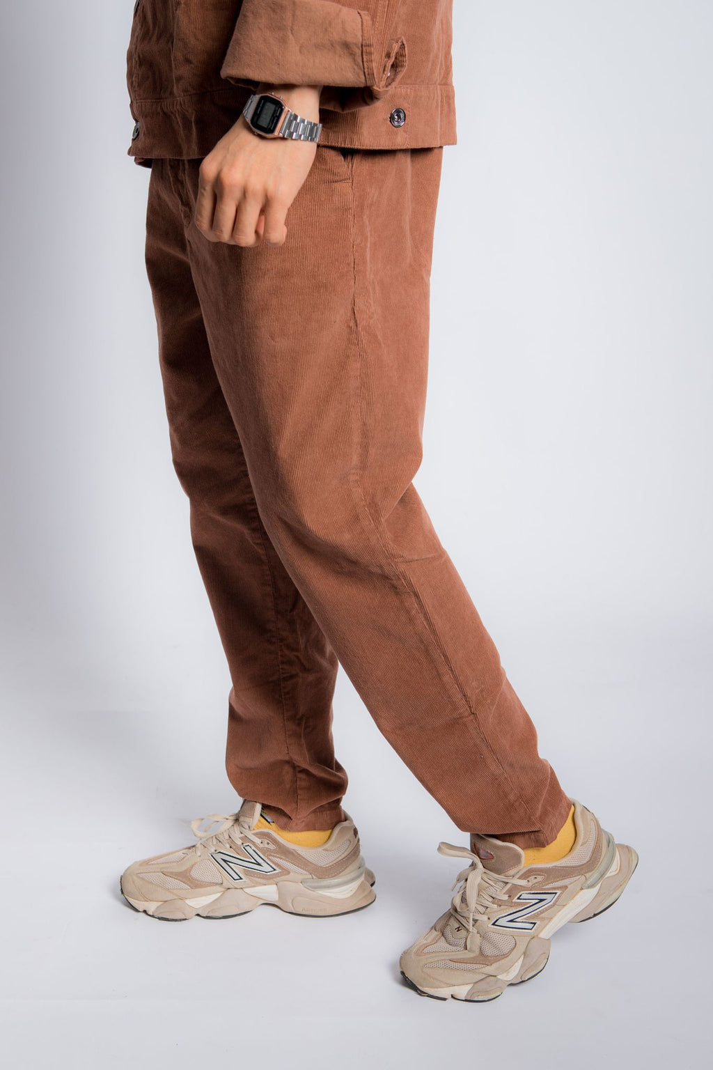 Corduroy Tapered Pants – Rust Brown