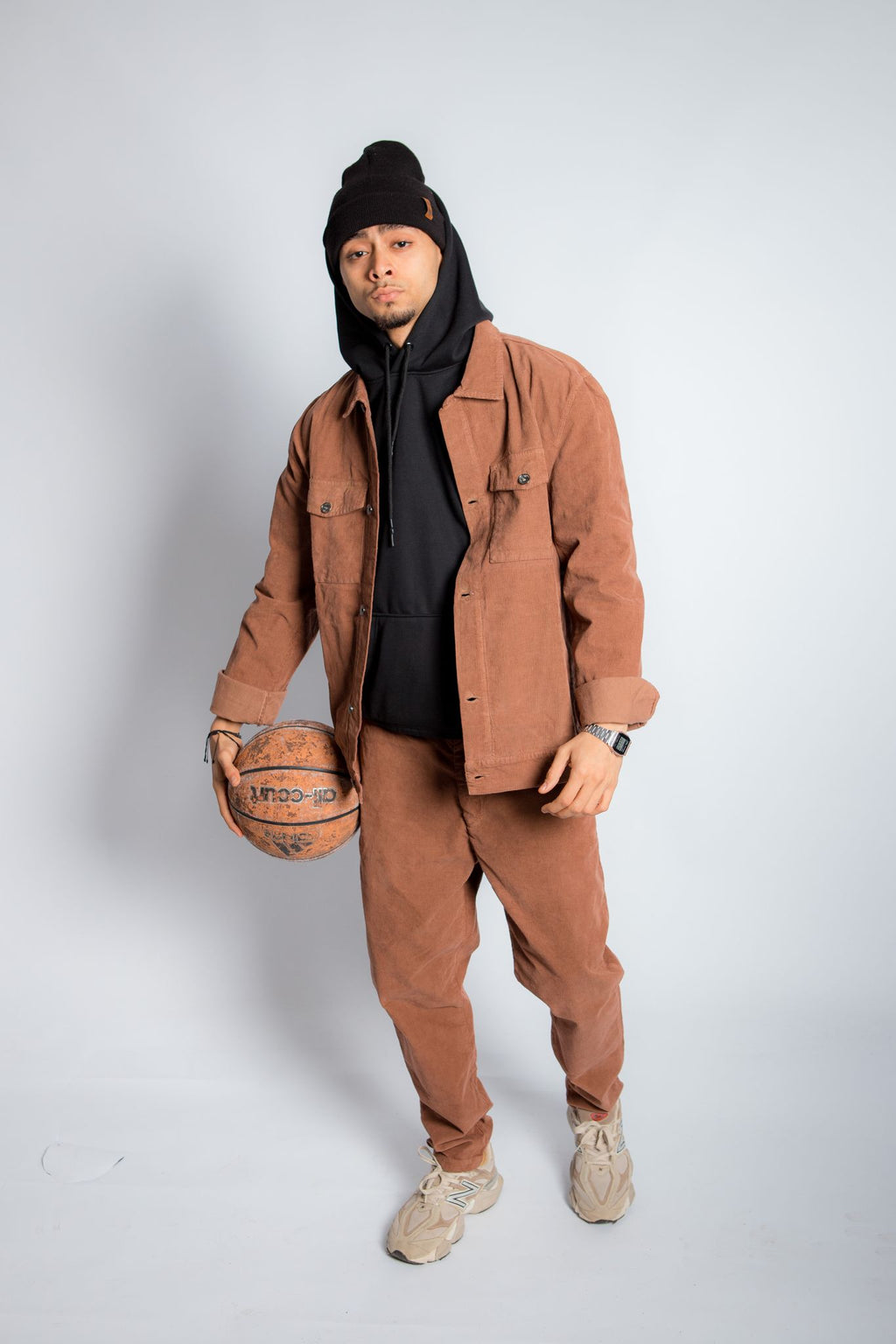 Corduroy Tapered Pants – Rust Brown